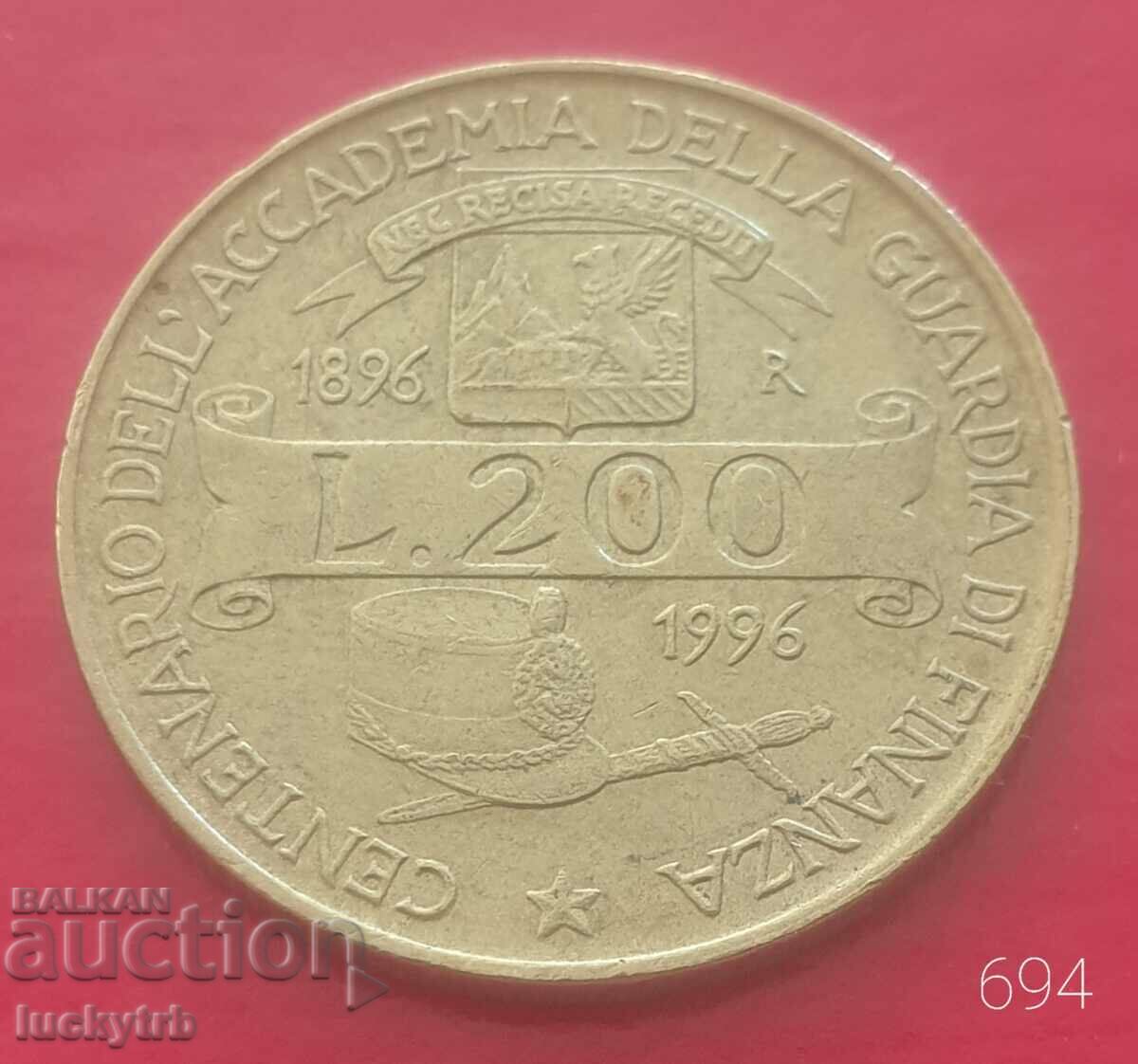 200 lire 1996 - Italy - Military Finance Academy