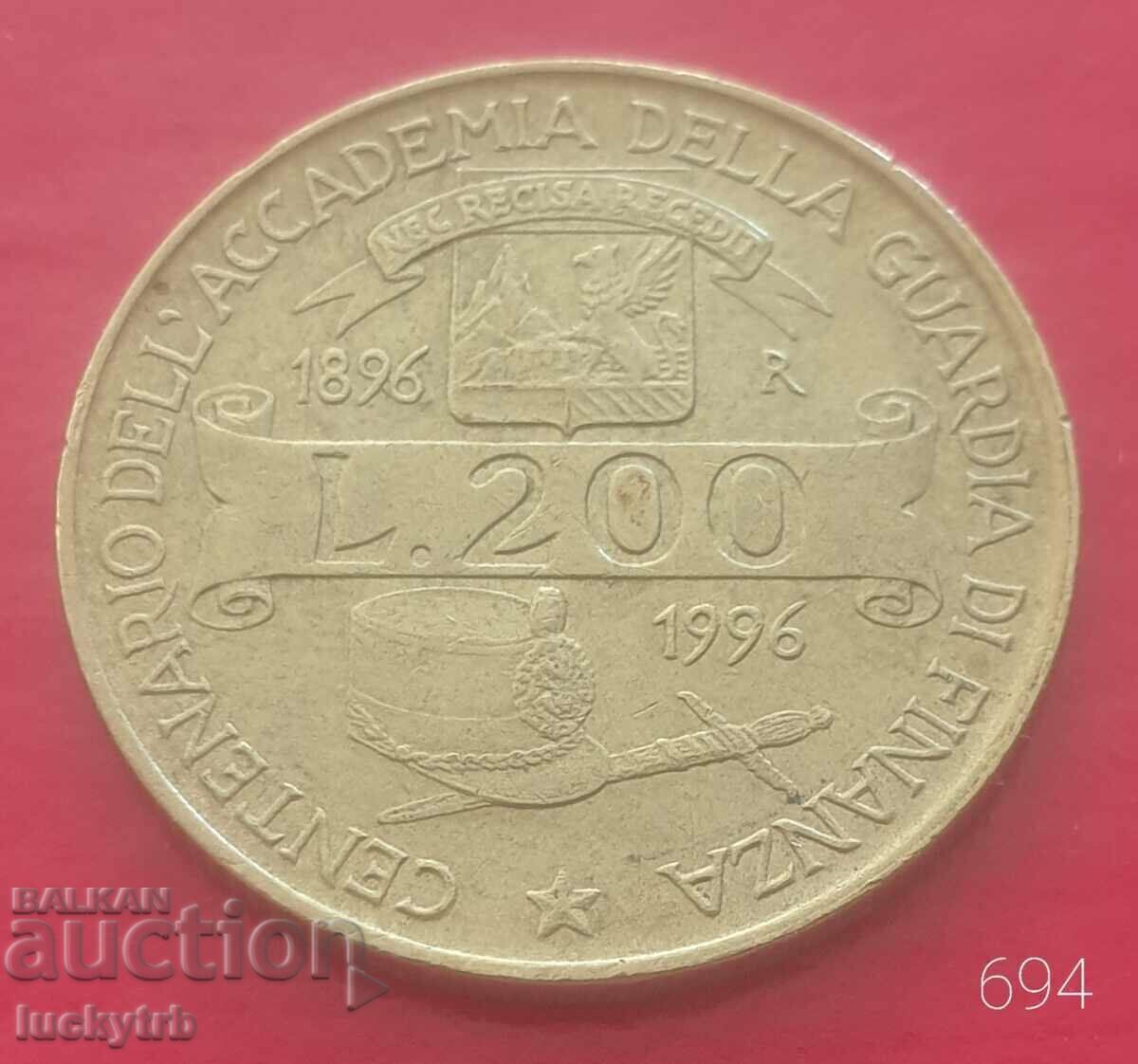 200 lire 1996 - Italy - Military Finance Academy 200 lire 1996 - Italy - Military Finance Academy