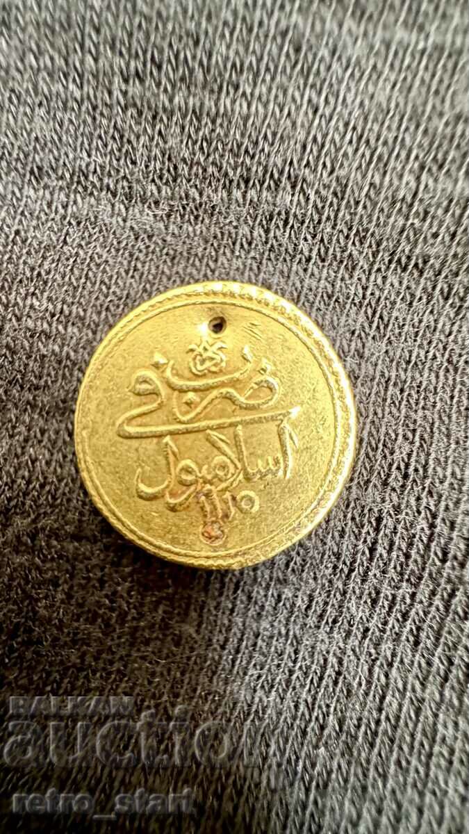 Ottoman gold coin of 1 cent. Personal delivery only.