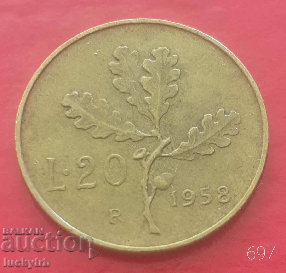 20 lire 1958 - Italy