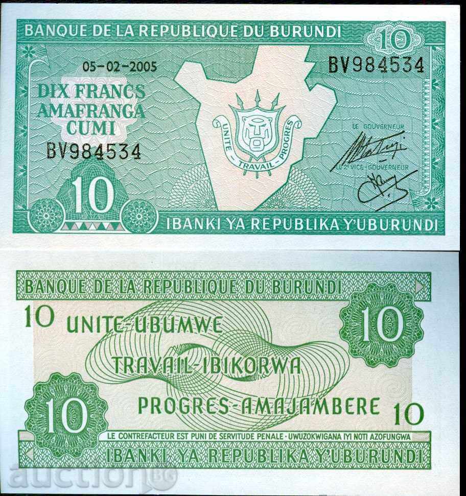 BURUNDI BURUNDI 10 Franc issue issue 2005 NEW UNC