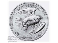 San Marino 2024 - 5 Euro - Eagle - 1 OZ , UNC Silver Coin