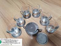 Set of glasses with coasters and sugar bowl BGN 40