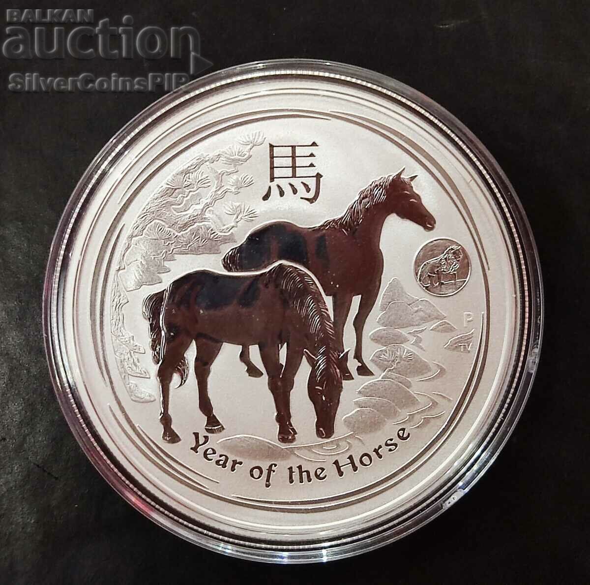 Argint 1 oz Anul calului 2014 Mark Leo Lunar Australia