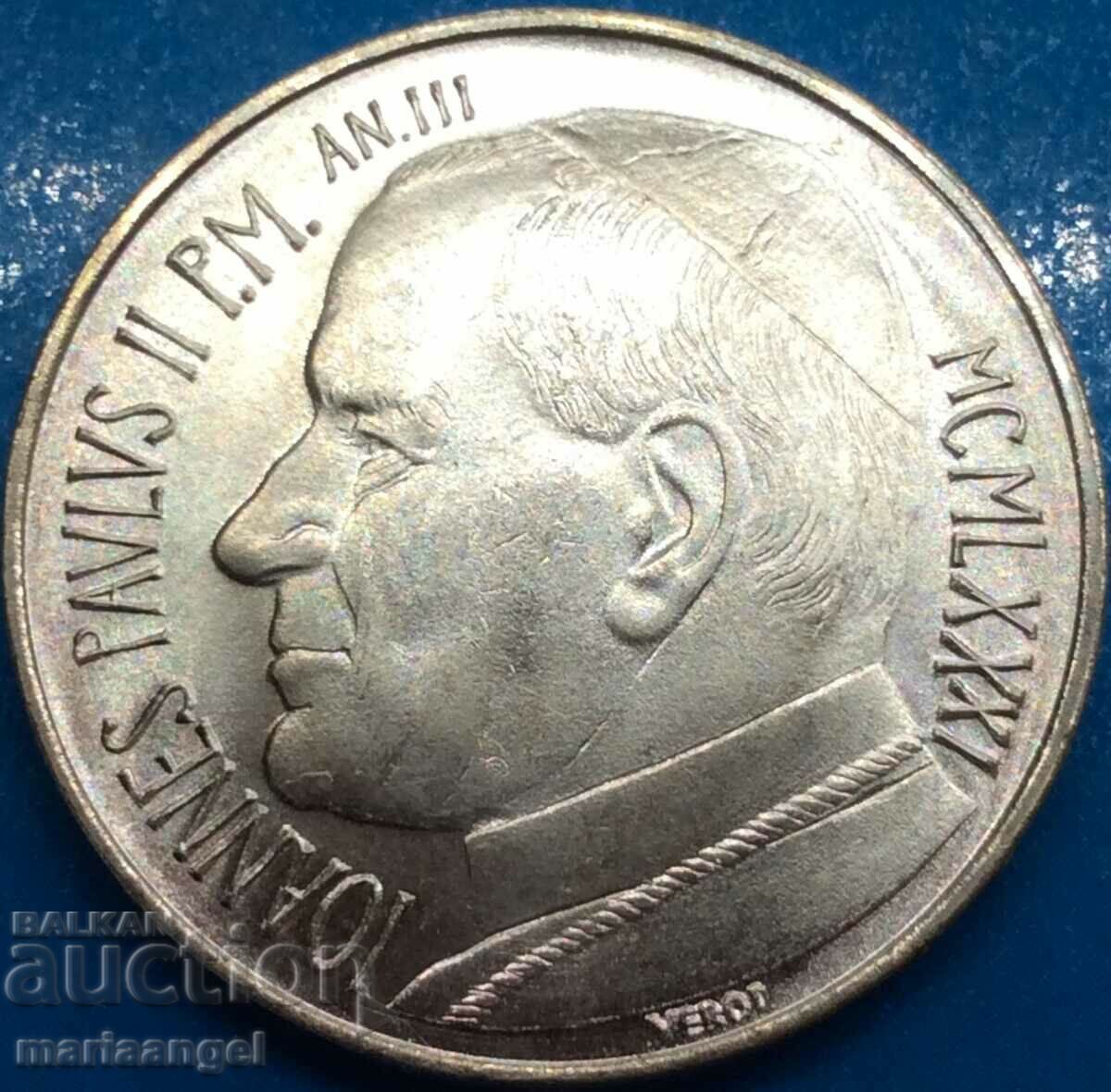 500 lira 1981 Vatican John Paul II silver