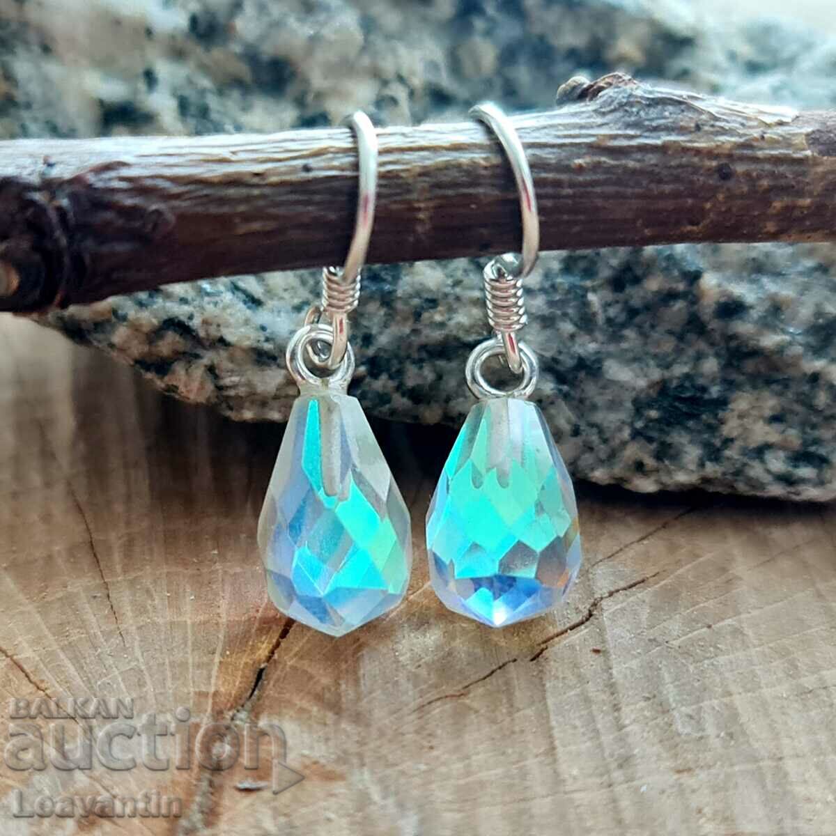 5533 Silver earrings with Mystic Opal