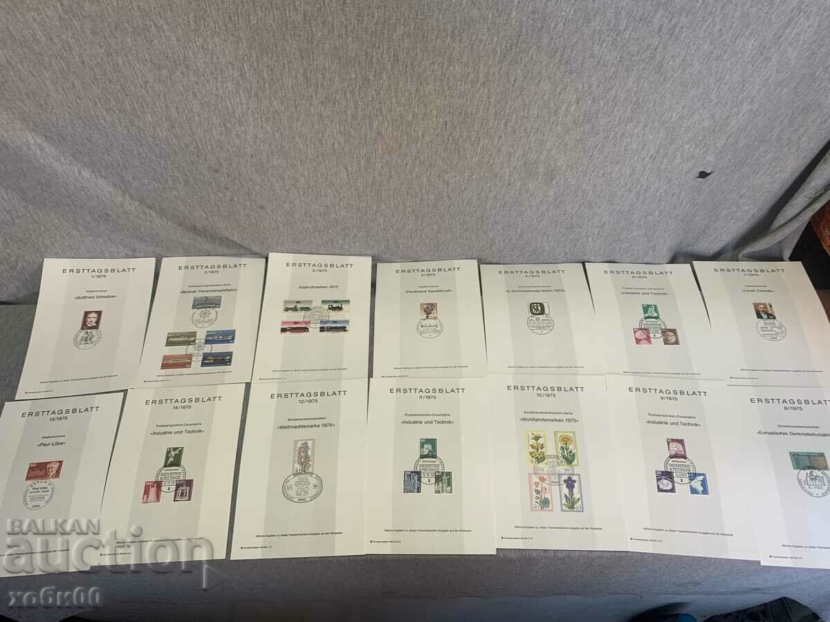 postage stamps Germany First sheet 1975 with price 10.00 BGN | € 5.11 postage stamps Germany First sheet 1975 with price 10.00 BGN | € 5.11