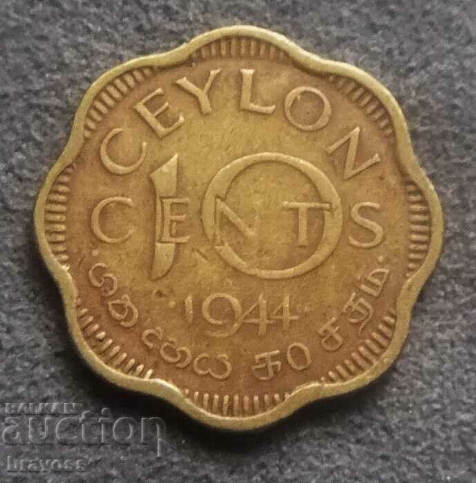 Ceylon - 10 c.1944