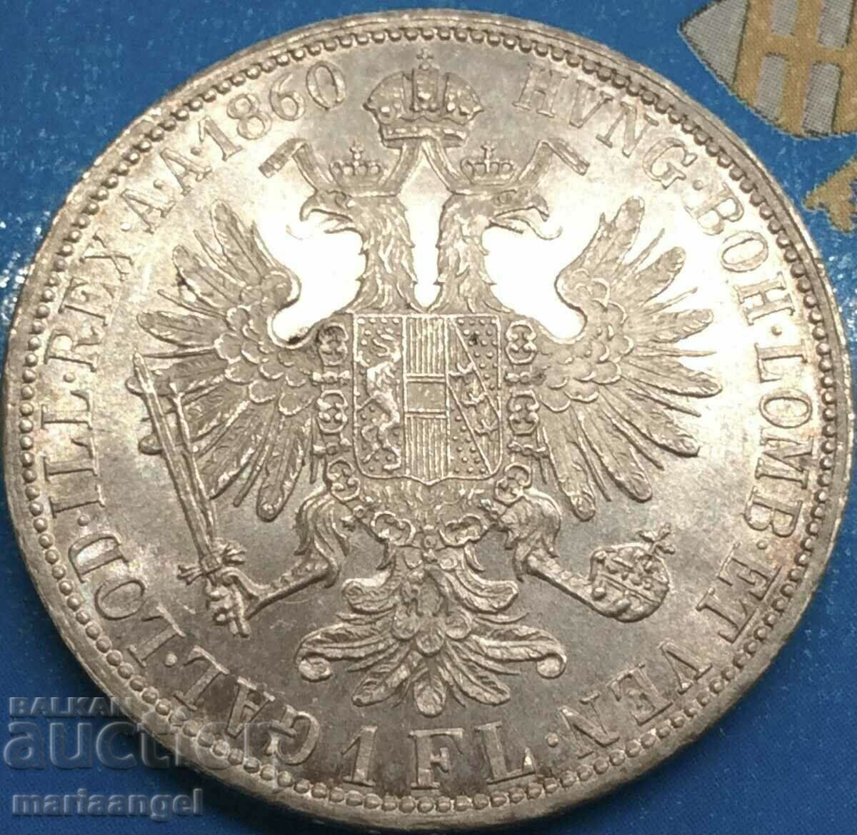 1 Florin 1860 Austria Franz Joseph silver UNC