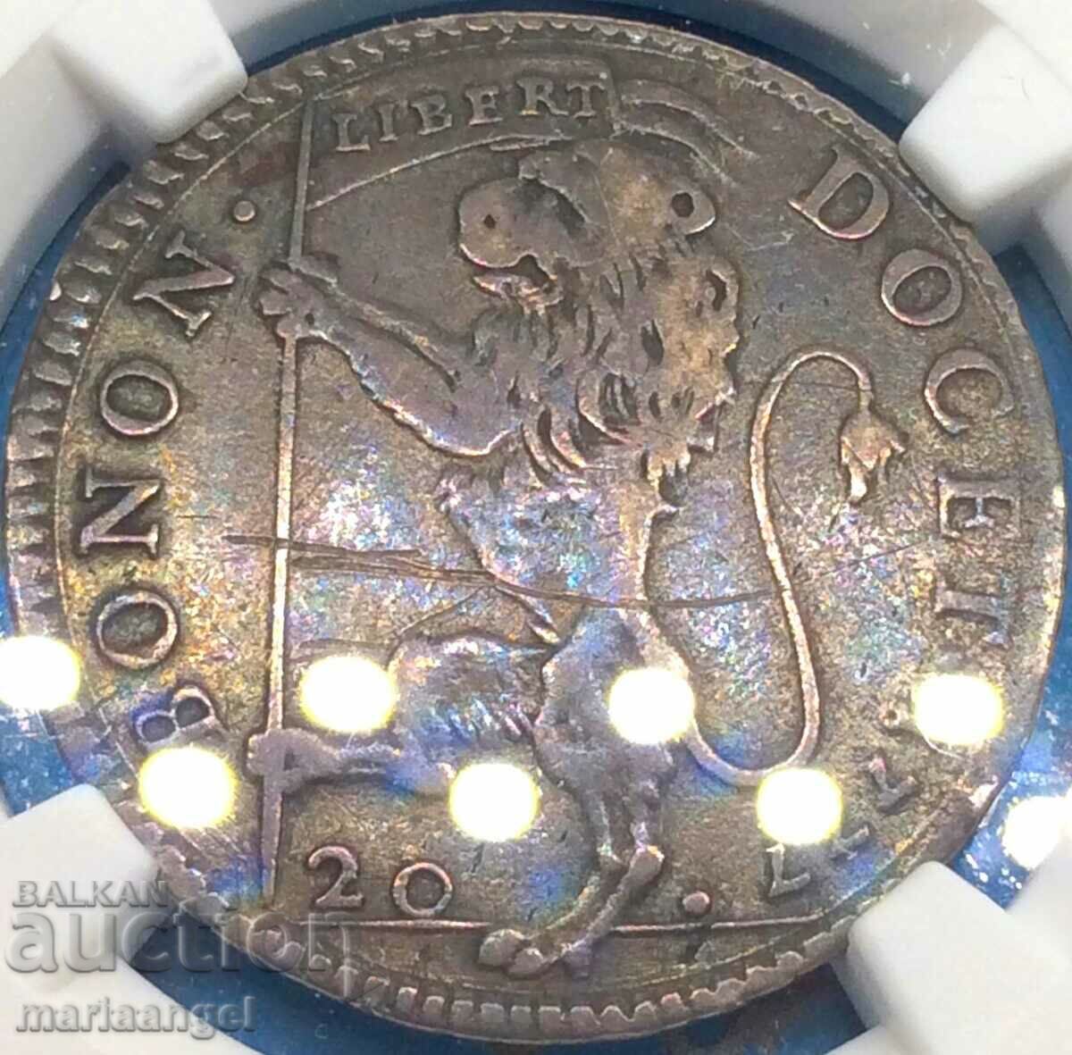 Vatican 1 Lira 1777 20 Bolognese Bologna NGC VF Details Ag