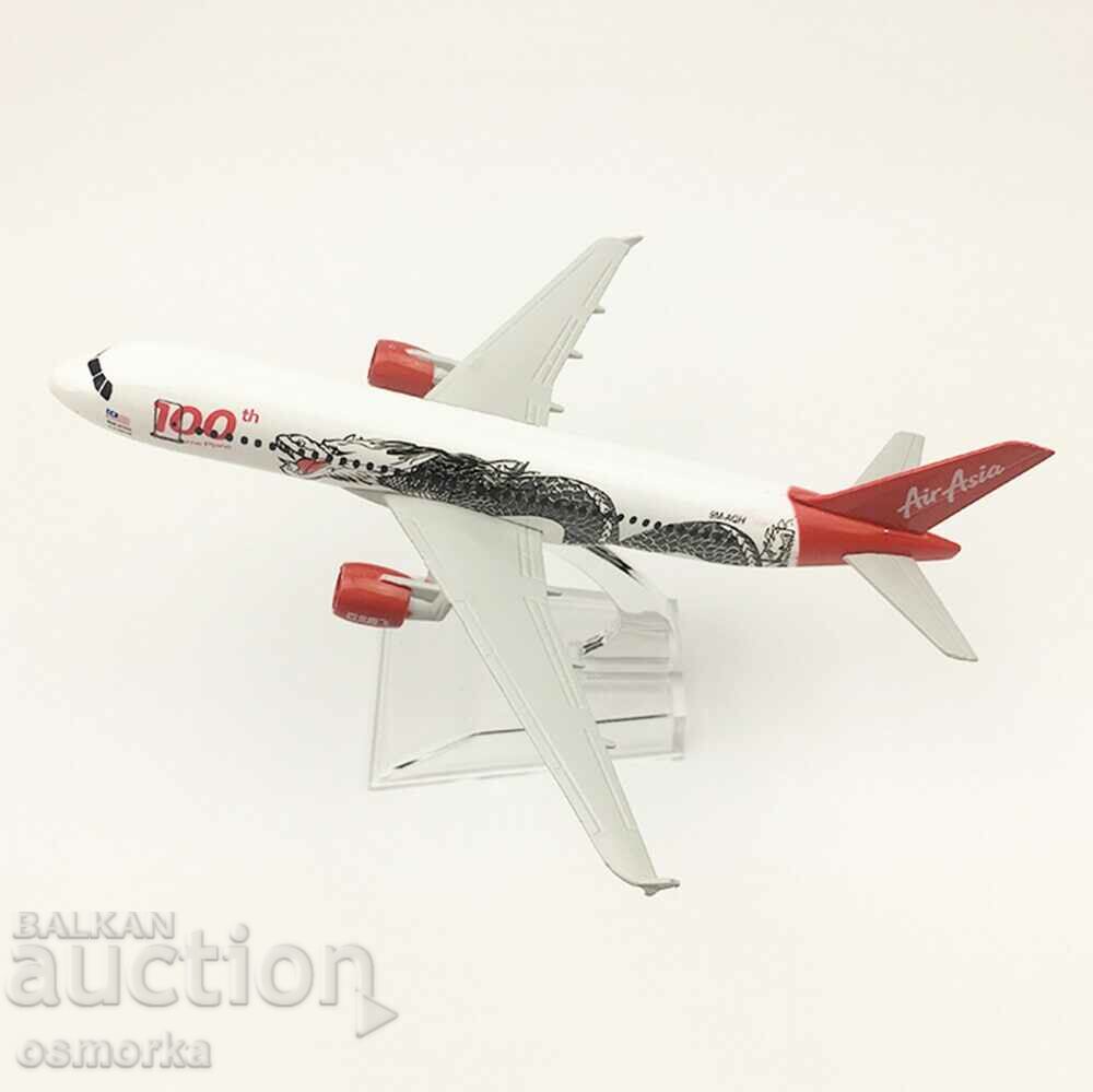 Μακέτα μοντέλου αεροπλάνου Airbus 320 Airbus AIr Asia μεταλλικός δράκος - 5