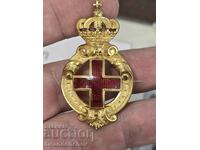 Princely badge Bulgarian red cross Battenberg issue