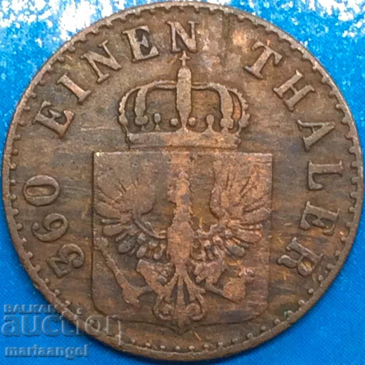 Moneda de cupru 1 pfennig 1852 Prusia Germania