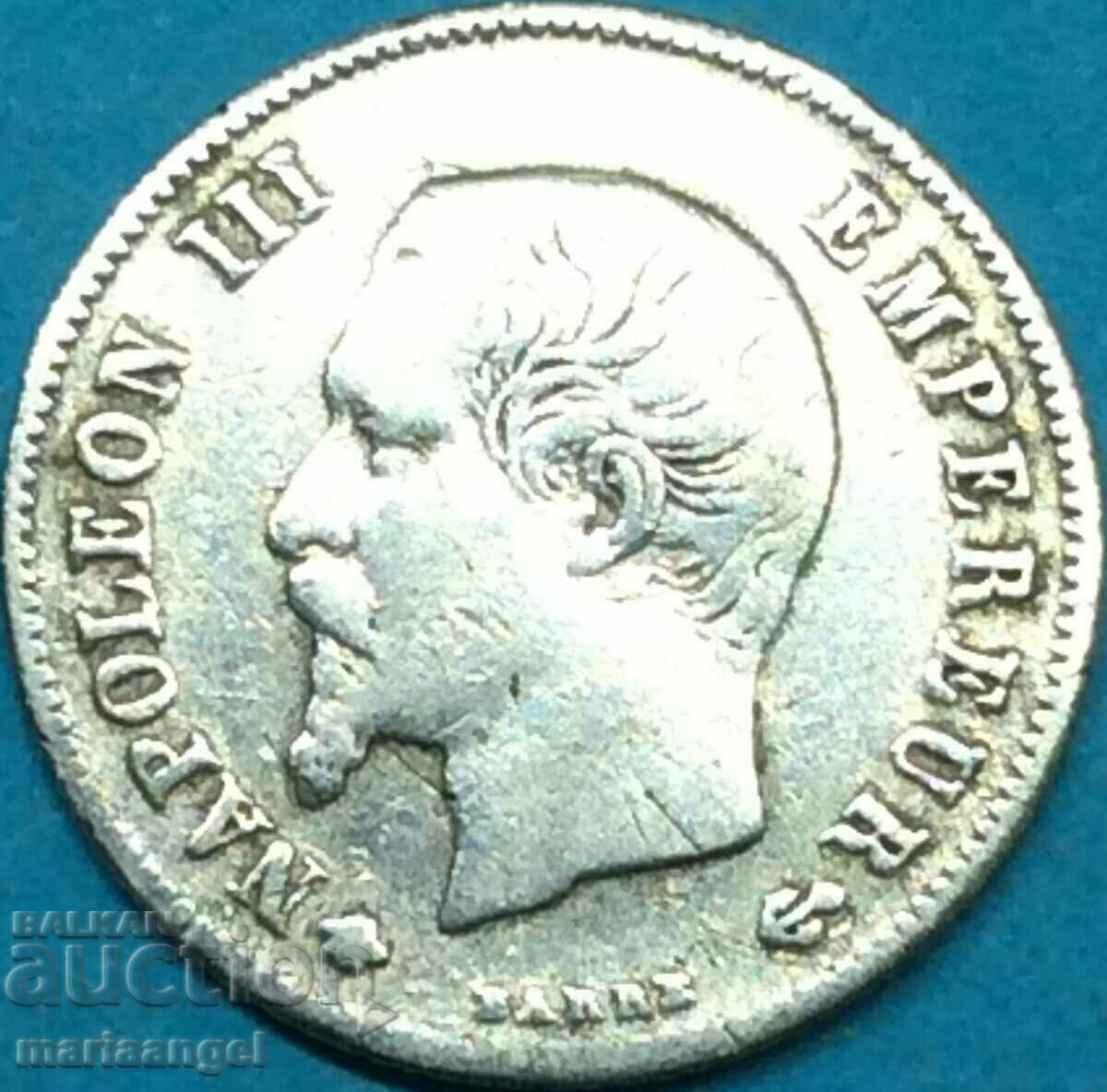 20 centimes 1860 France Strasbourg Napoleon III silver