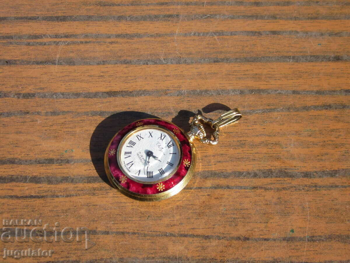 Auction VALGINE old Swiss pocket watch gilded with enamel Auction VALGINE old Swiss pocket watch gilded with enamel