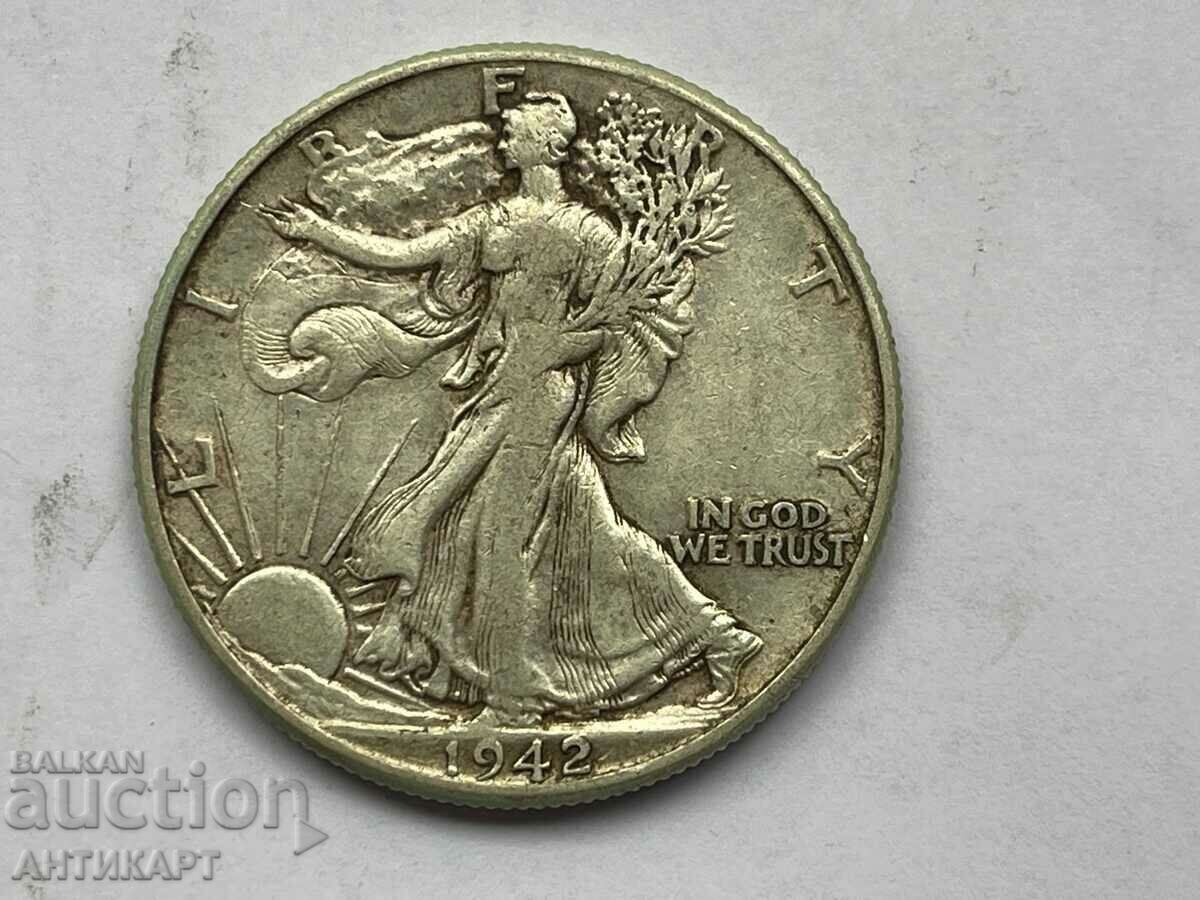 #2 САЩ  половин долар half dollar сребърна монета 1942