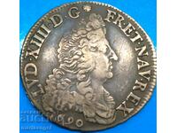 France 1/2 ECU 1690 X - Amiens Louis XIV 32mm 13.19g Ag