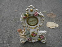 OLD MERCEDES TABLE CLOCK PORCELAIN CASE