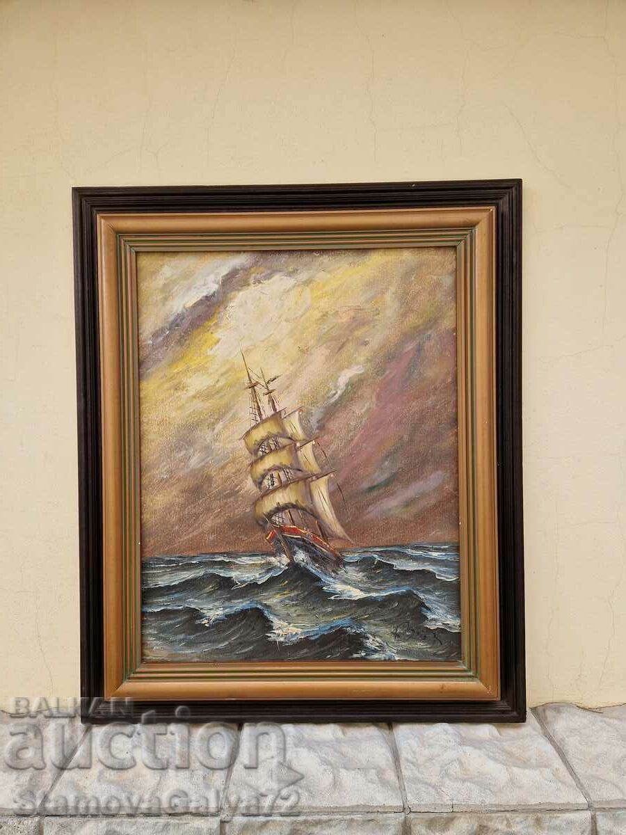 Unique antique oil on canvas painting Unique antique oil on canvas painting