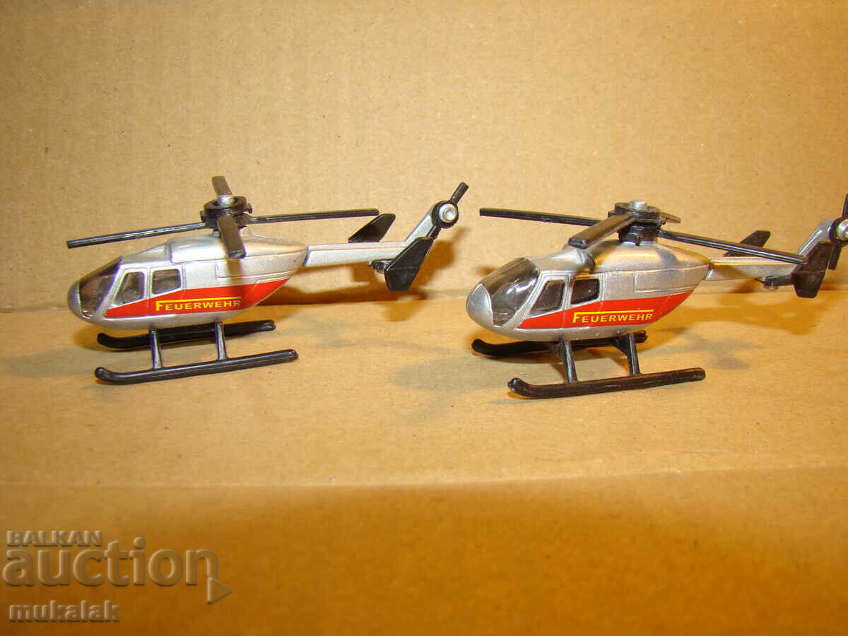 SCHUCO??? H0 1/87 MODEL TOY FIRE HELICOPTER LOT 2 PCS