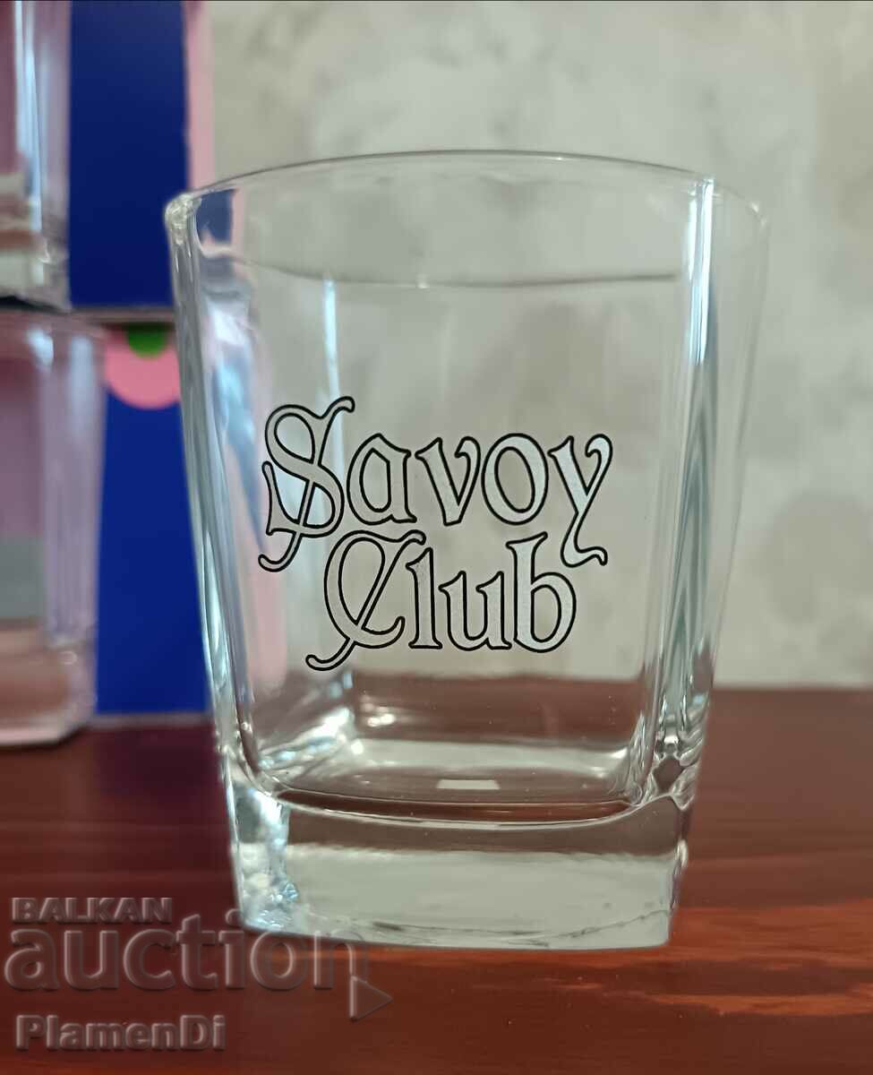 Стъклени чаши-Savoy Club, рекламни за водка, уиски. 9броя.