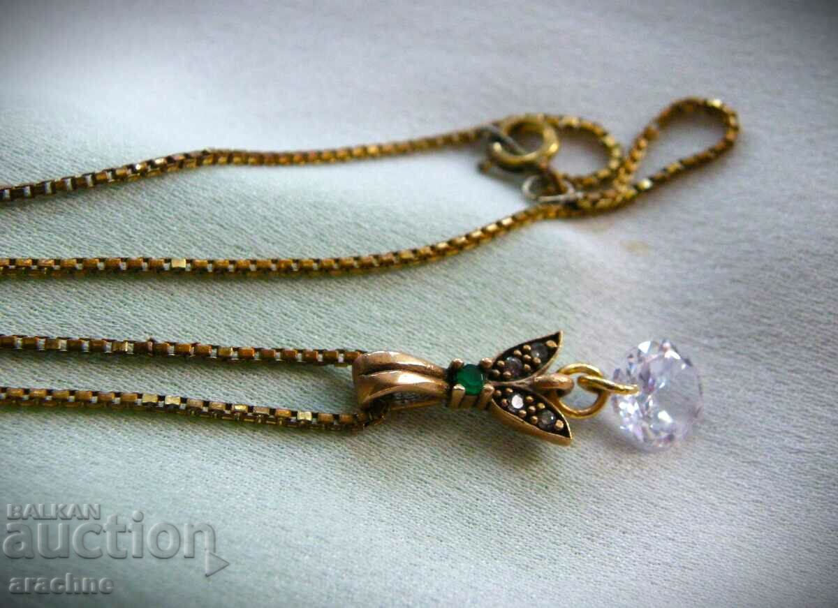 Gold-plated "American double" - Amerik-necklace with emerald with price 95.00 BGN | € 48.57 Gold-plated "American double" - Amerik-necklace with emerald with price 95.00 BGN | € 48.57