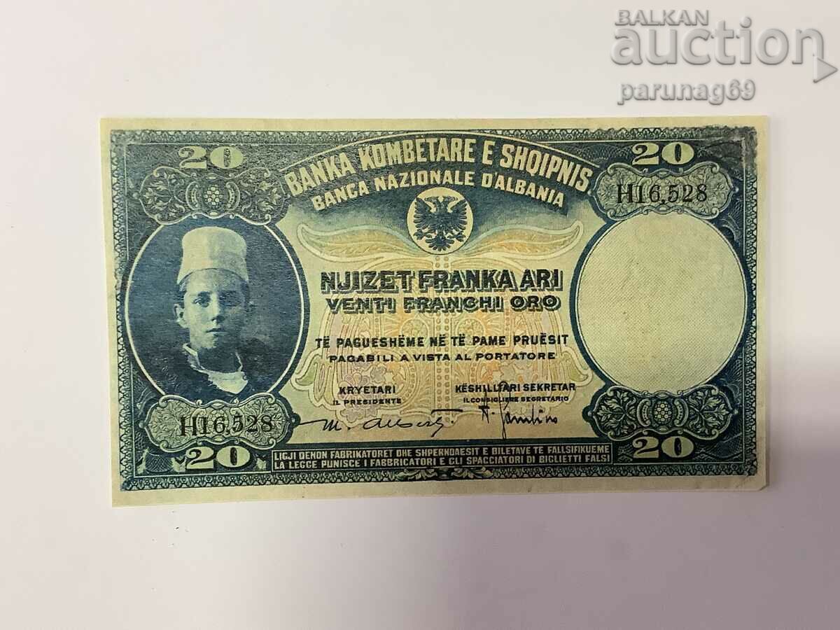 Албания 20 франга ари 1926 година КОПИЕ Албания 20 франга ари 1926 година КОПИЕ