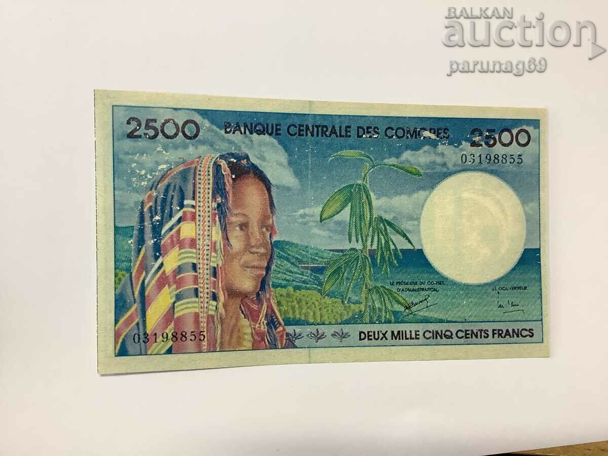 Коморски острови 2500 франка 1997 година  КОПИЕ