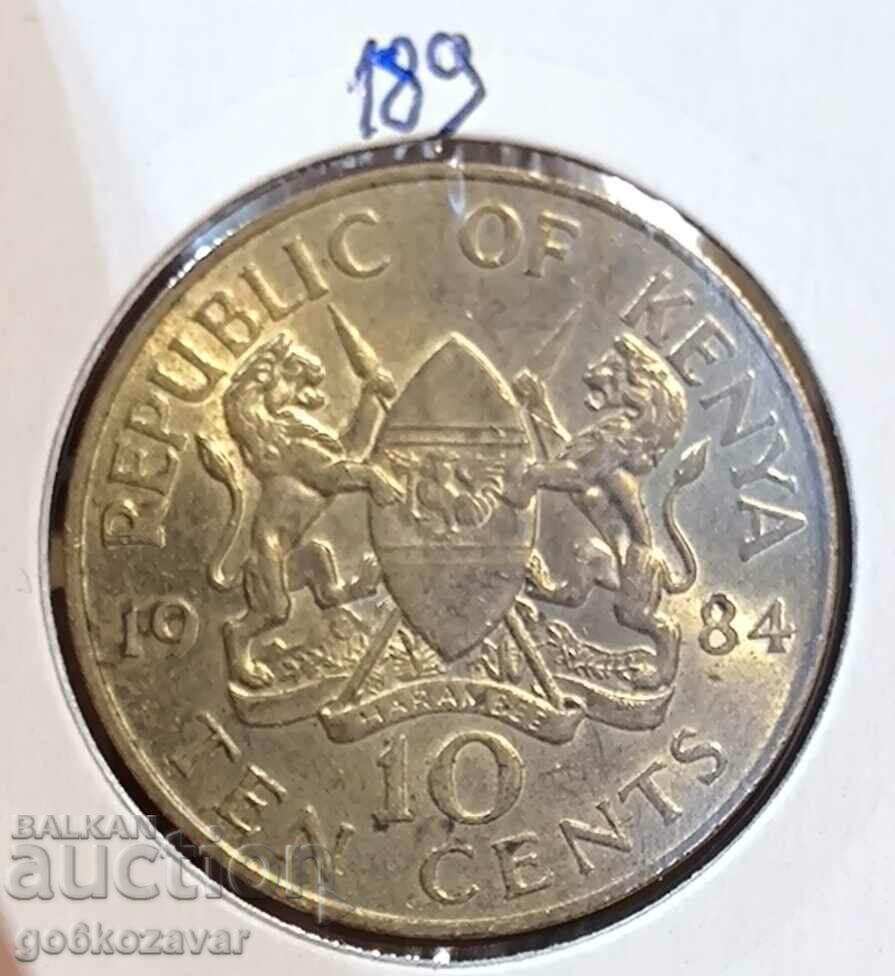 Kenya 10 cents 1984 UNC