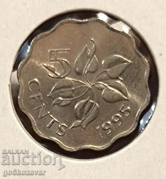 Kingdom of Eswatini Swaziland 5 cents 1995 UNC with price 2.00 BGN | € 1.02 Kingdom of Eswatini Swaziland 5 cents 1995 UNC with price 2.00 BGN | € 1.02