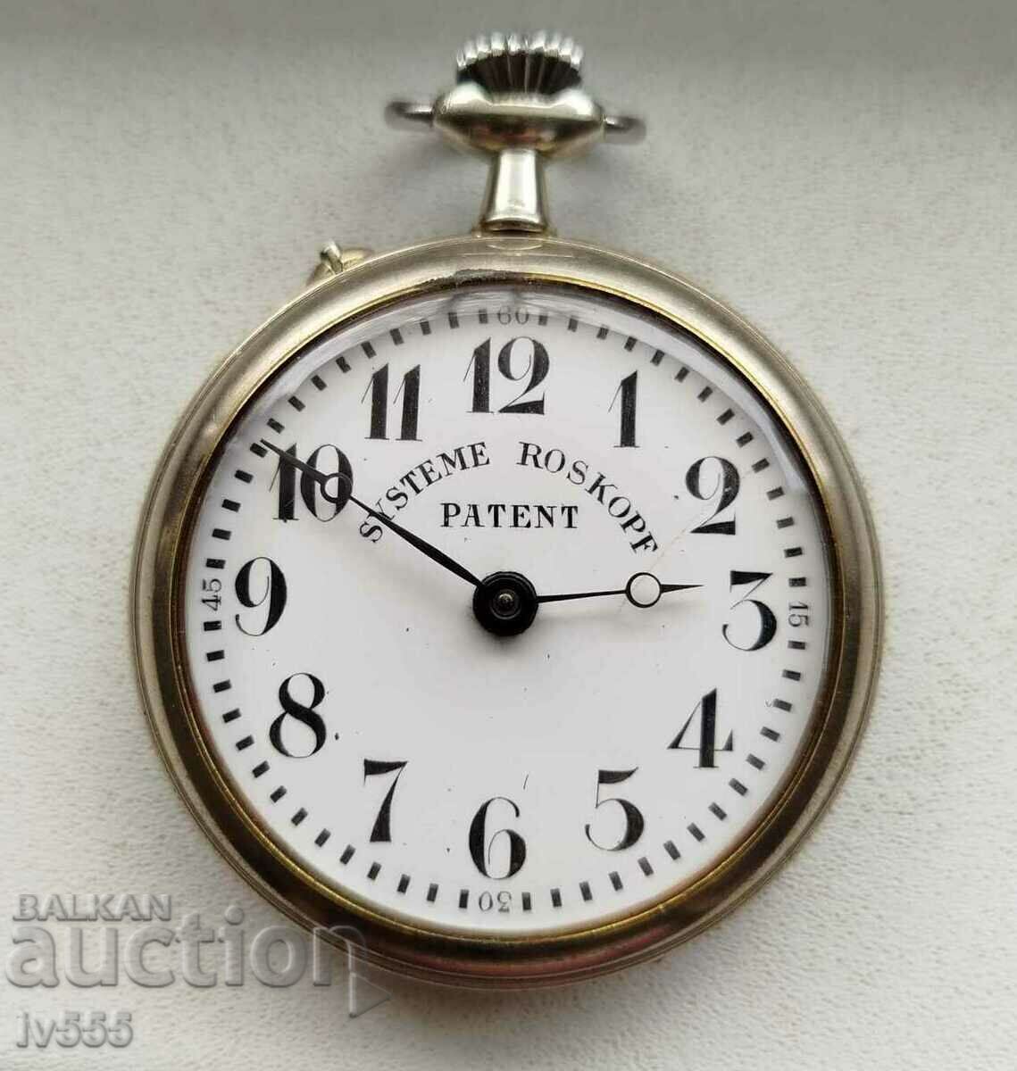 SWISS MEN'S MECHANICAL POCKET WATCH FOR SALE-ROSKOPF