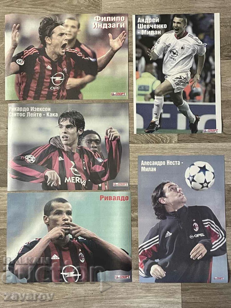 Lot Milano Italia Rivaldo Shevchenko Nesta Inzaghi Kaka Fotbal