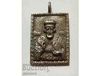 SILVER ICON OF SAINT NICHOLAS THE MIRACLEWORKER - REPLICA REPRODUCTION