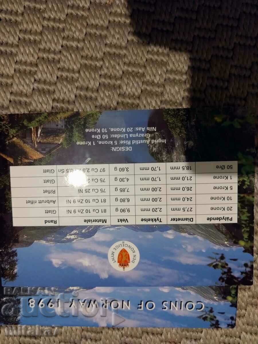 Σετ νομισμάτων, Νορβηγία, 1998. - 5