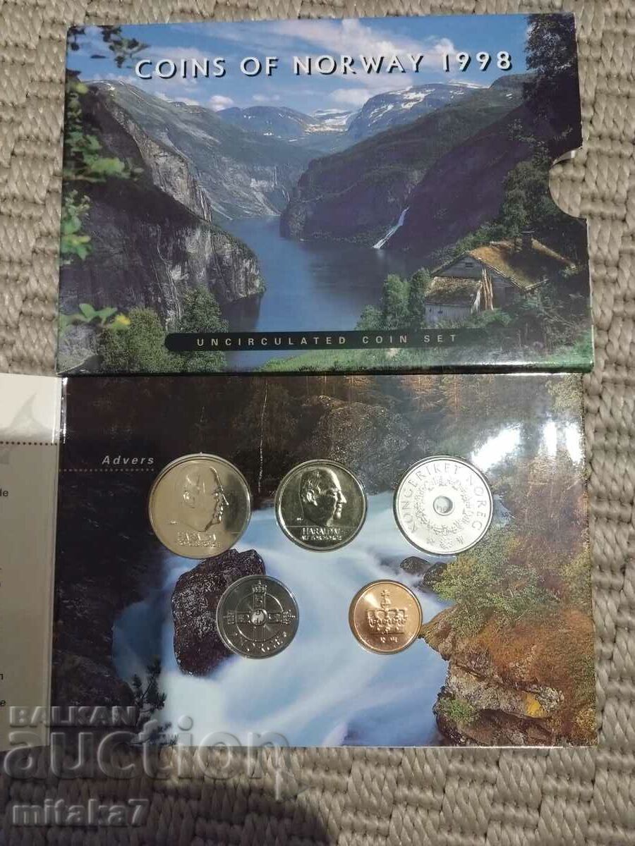 Set of coins, Norway, 1998. Set of coins, Norway, 1998.