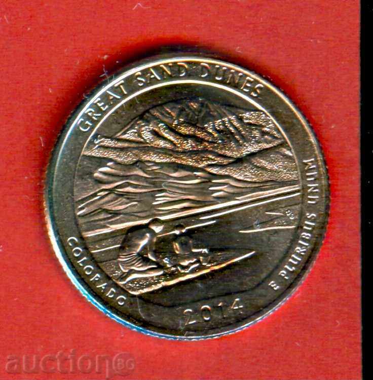 USA USA 25 cent issue issue 2014 D COLORADO NEW UNC