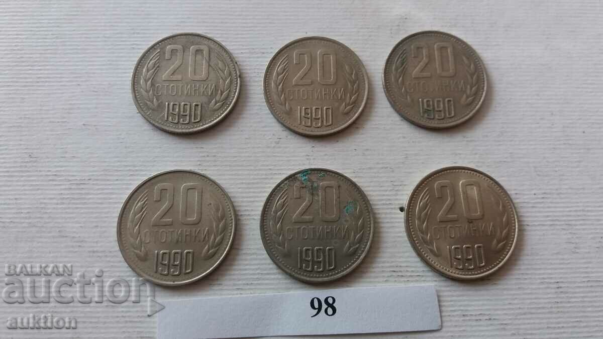 Delivery of 20 CENTS 1990 YEAR 6 NUMBERS Delivery of 20 CENTS 1990 YEAR 6 NUMBERS