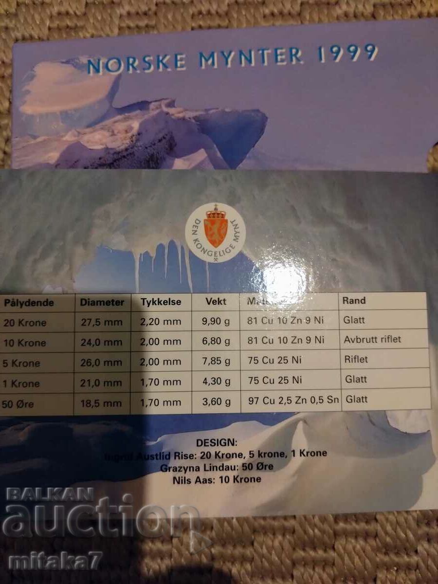 Set de monede, Norvegia, 1999. - 6