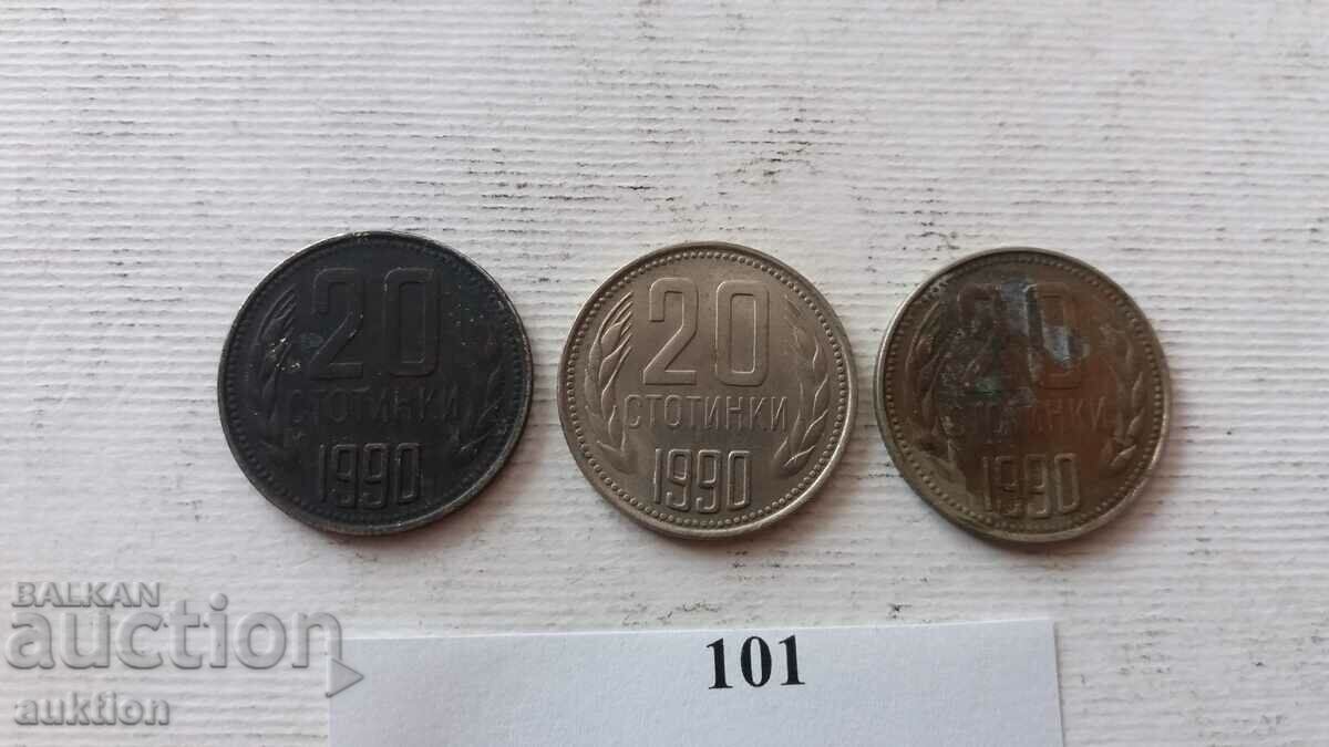 20 CENTS 1990 YEAR 3 NUMBERS with price 1.99 BGN | € 1.02 20 CENTS 1990 YEAR 3 NUMBERS with price 1.99 BGN | € 1.02