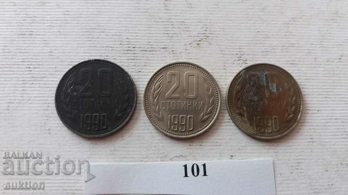 Auction 20 CENTS 1990 YEAR 3 NUMBERS Auction 20 CENTS 1990 YEAR 3 NUMBERS