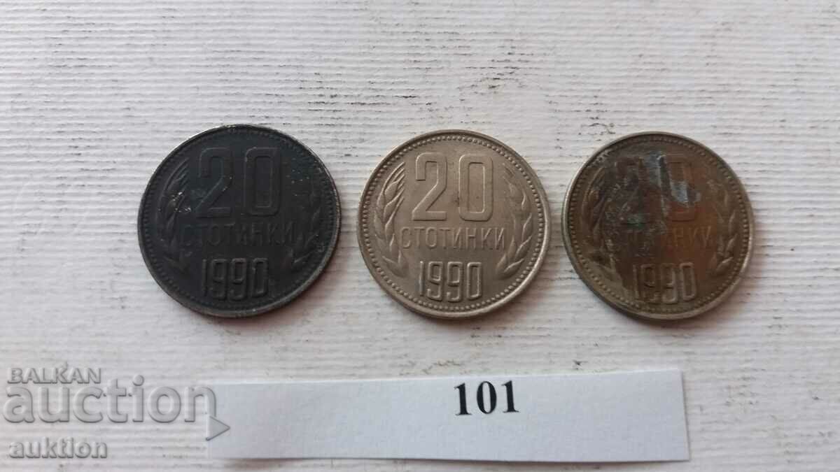 20 CENTI 1990 AN 3 NUMERE