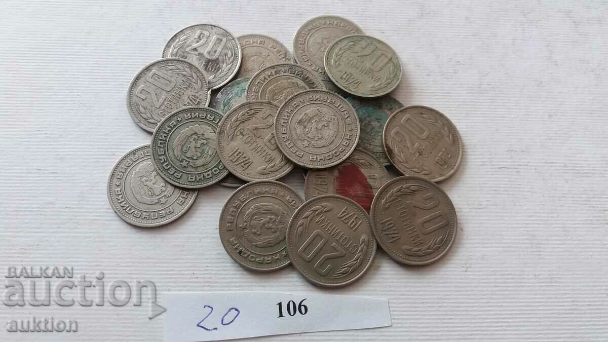 20 CENTI 1974 AN 20 NUMERE cu preț 4.99 BGN | € 2.55 20 CENTI 1974 AN 20 NUMERE cu preț 4.99 BGN | € 2.55