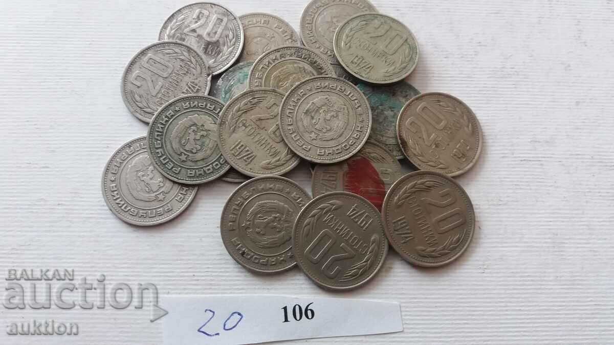 20 CENTI 1974 AN 20 NUMERE