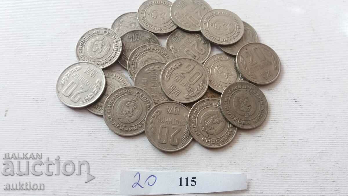 Licitație 20 CENTI 1974 AN 20 NUMERE Licitație 20 CENTI 1974 AN 20 NUMERE
