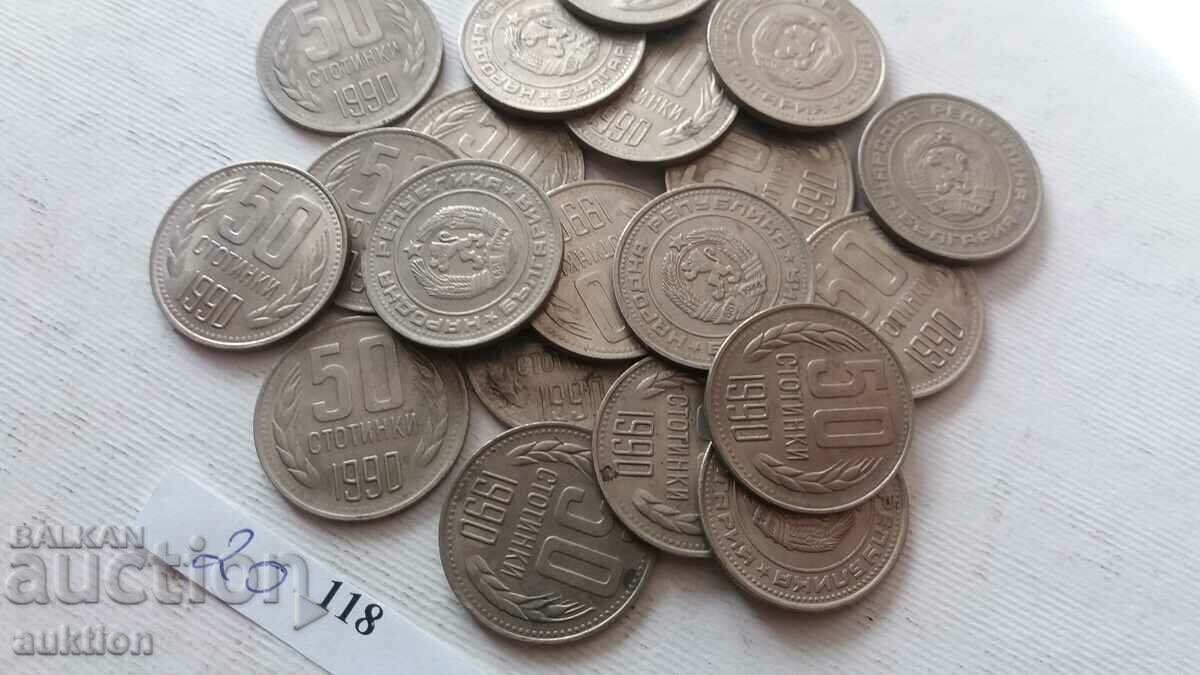 50 CENTS 1990 YEAR 20 NUMBERS with price 16.99 BGN | € 8.69 50 CENTS 1990 YEAR 20 NUMBERS with price 16.99 BGN | € 8.69