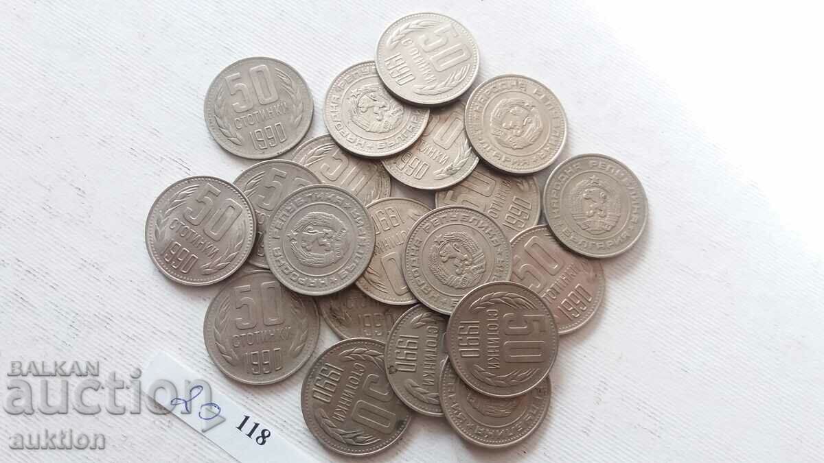 Auction 50 CENTS 1990 YEAR 20 NUMBERS Auction 50 CENTS 1990 YEAR 20 NUMBERS