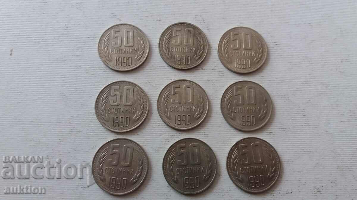 50 CENTI 1990 AN 9 NUMERE