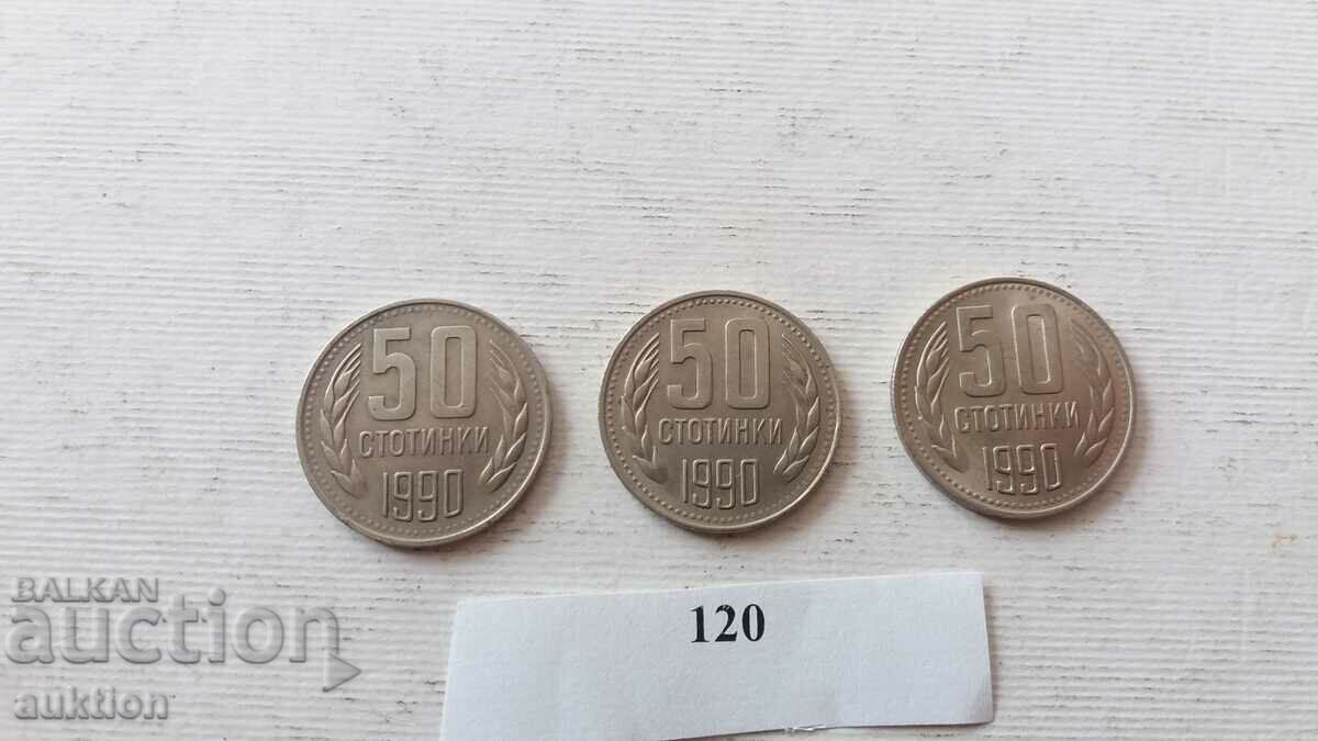 50 CENTS 1990 YEAR 3 NUMBERS - 5 50 CENTS 1990 YEAR 3 NUMBERS - 5