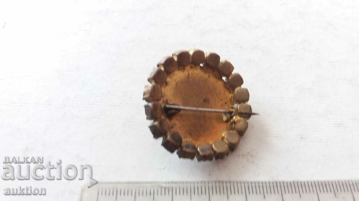 FRUMOASĂ INSIGNĂ DE BRONZ CU PIETRE - 7 FRUMOASĂ INSIGNĂ DE BRONZ CU PIETRE - 7