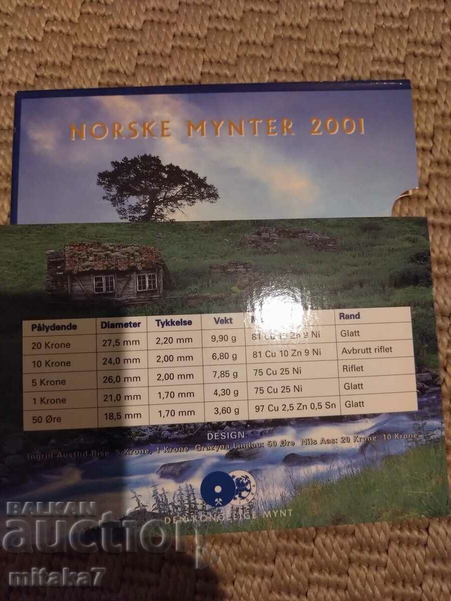 Σετ νομισμάτων, Νορβηγία, 2001. - 5 Σετ νομισμάτων, Νορβηγία, 2001. - 5